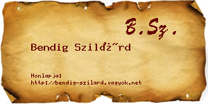 Bendig Szilárd névjegykártya