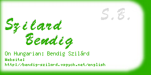 szilard bendig business card
