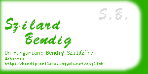 szilard bendig business card